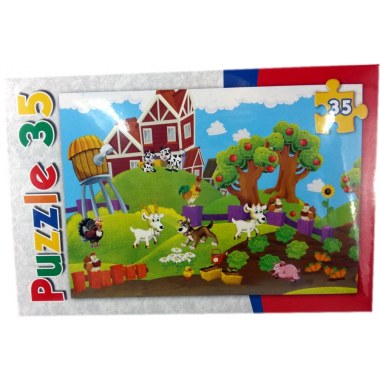 Zabawka edukacyjna puzzle   35elem: Farma wymiar planszy 22.5x15.5cm w pud. w folii