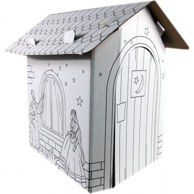 Zabawka edukacyjna kartonowa kolorowanka 3D domek czarodziejski 36.5x32.5x26.5cm do kolorowania, składania w folii Produkt Polski , ekologiczny