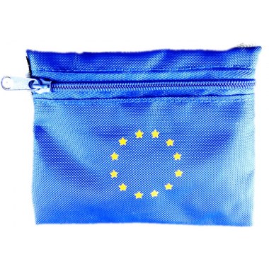 Portfel młodzieżowy z materiału: saszetka 'Euro' 11x8.5cm ze sznurkiem w wor.