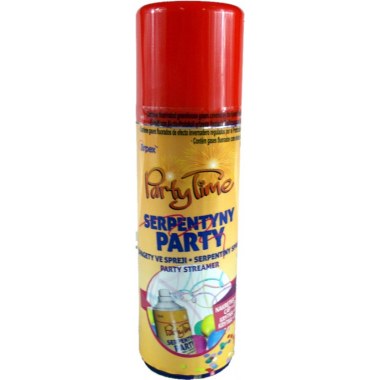 Party serpentyna spray 83ml żółta/niebieska/zielona/czerwona