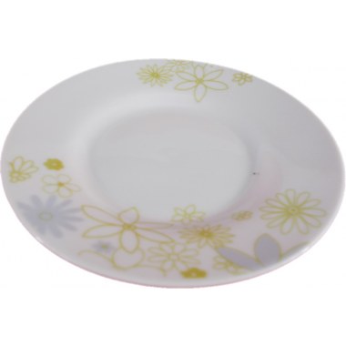 Kuchnia spodek porcelanowy pod filiżanki 14.5cm biały w kolorowe wzory mix