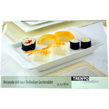 Kuchnia taca porcelanowa na przystawki  , sushi 25x18cm prostokątna 'Trento Collection' w pud.