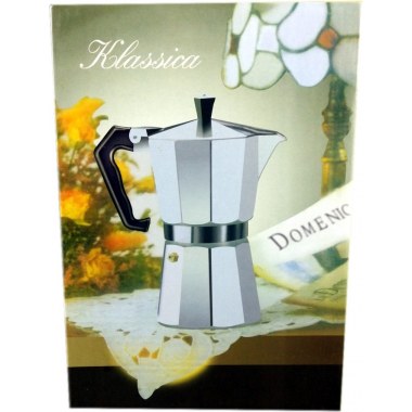 Kuchnia kawiarka aluminiowa na 6 espresso 330ml 18cm śr.10cm w pud.