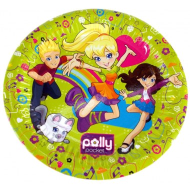 Party talerz papierowy 08szt 20.5cm grubby: 'Polly Pocket' w wor.