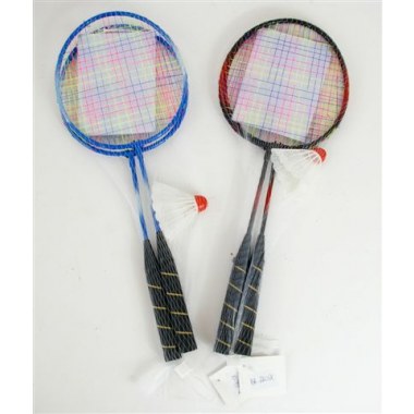 Sport badminton 2rakietki metal. + lotka: zestaw w siatce