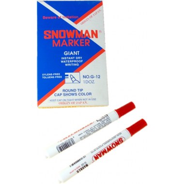 Foliopis perman. okrągła końc. xl 01szt marker czerwony/niebieski Snowman