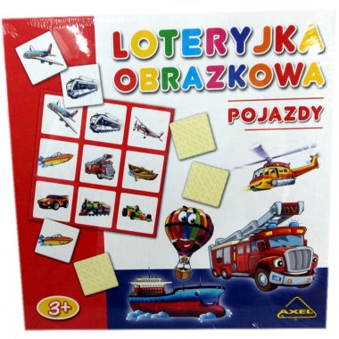 Gra edukacyjna 1w1 dla najmłodszych 'Loteryjka obrazkowa pojazdy' 30elem. od 1 do 3 graczy , od 3 lat w pud. w folii