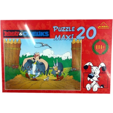 Zabawka edukacyjna puzzle junior 20elem: Maxi 'Asteriks˙& Obeliks' 60x40cm skala 1:1 w pud. w folii