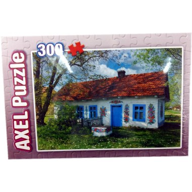 Zabawka edukacyjna puzzle  300elem: 'Wiejskie domki' wymiar planszy 41x27.5cm w pud. w folii