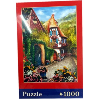 Zabawka edukacyjna puzzle 1000elem: 'Domki w Alzacji' 64x46cm w pud. w folii