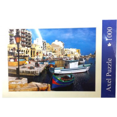 Zabawka edukacyjna puzzle 1000elem: 'Port Francja , Alpy ' 64x46cm w pud. w folii