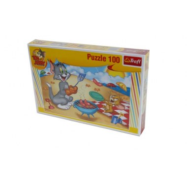 Zabawka edukacyjna puzzle  100elem: 'Tom i Jerry Grill' 41x28cm w pud. w folii