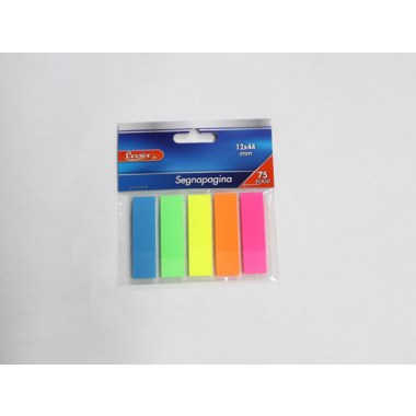 Karteczki samoprzyl. fluo. 5kol. mix 12x44mm: na blis.