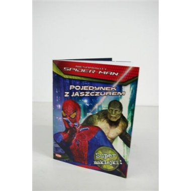 Książeczka z zadaniami miękka a4 24strony 'Pojedynek z jaszczurem' Spiderman ISBN 978-83-253-1176-6 WZ.