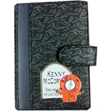 Notes organizer   m ' South Park ' czarny w białe wzory: 15x11cm w pud. z okien.