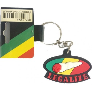 Brelok gumowy: Rasta 5.5x3cm Legalize z papierosem na blist. z zaw. w wor