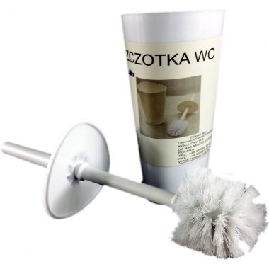 Łazienka szczotka do wc z pojemnikiem  s 22cm biała w folii