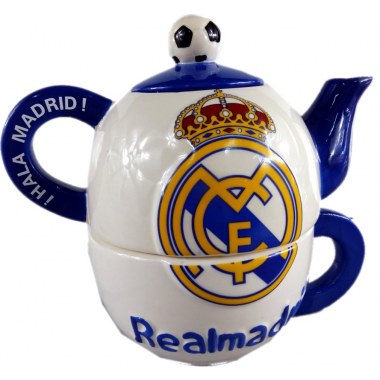 Kuchnia czajniczek ceramiczny 11x8cm + filiżanka 10x6.5cm Real Madrid w pud.